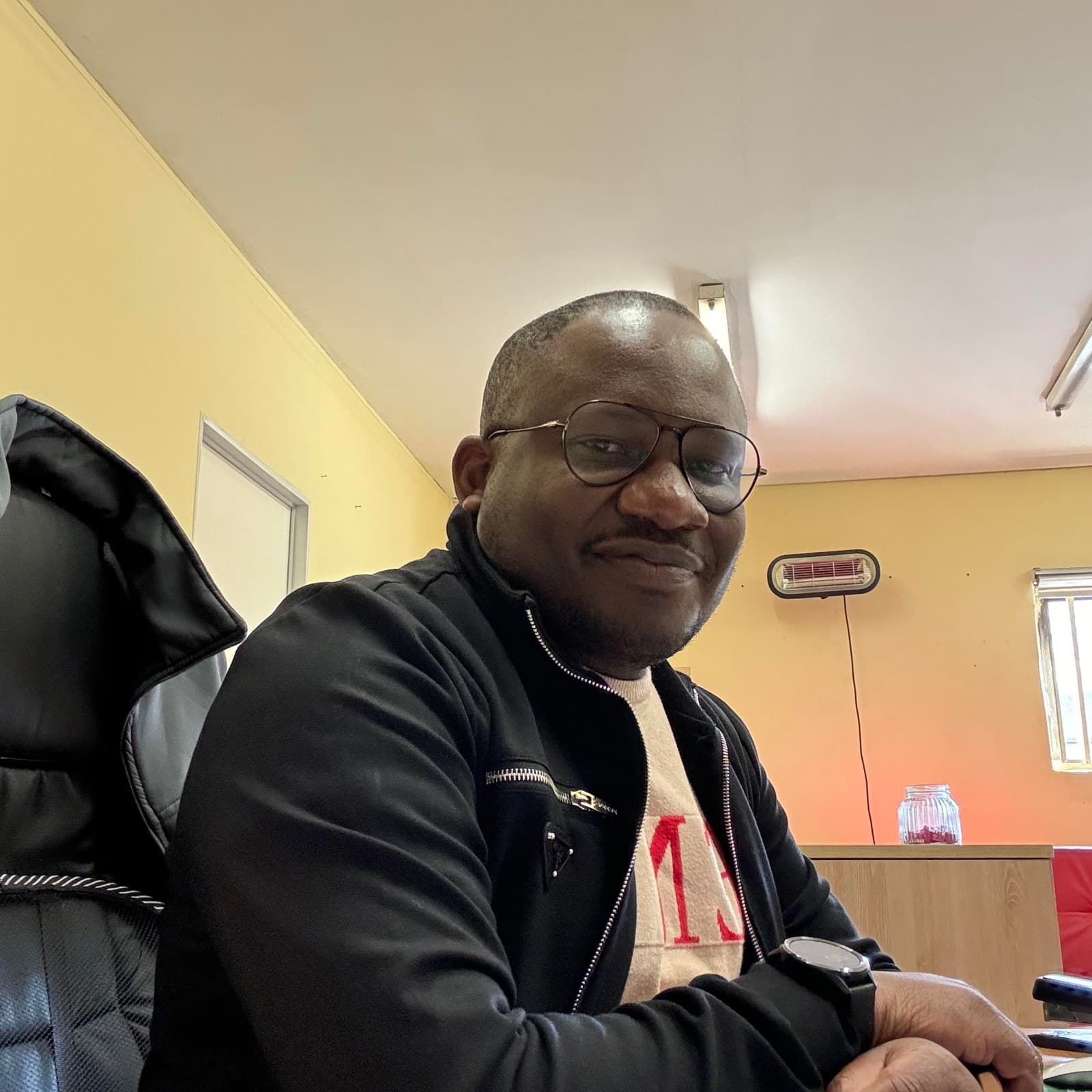 Danny Kapasa, founder and CEO of MM Cargo Services, at his Johannesburg office